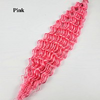 Pink Curly Braiding Hair Deep Wave Curly Braiding Hair For Boho Braids Crochet Braids Deep Wave 24 Inch