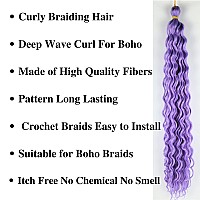 Light Purple Curly Braiding Hair Deep Wave Curly Braiding Hair For Boho Braids Crochet Braids Deep Wave 24 Inch