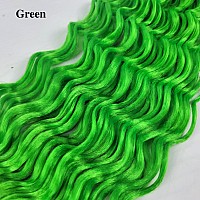 Neon Green Curly Braiding Hair Deep Wave Curly Braiding Hair For Boho Braids Crochet Braids Deep Wave 24 Inch