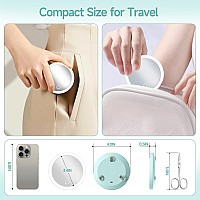 Travel Magnifying Mirror With Light 20X 4Inch Rechargeable Lighted Magnified Mirror With Suction Cups Small Magnifying Mirror