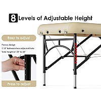 Cloris 84 Professional Massage Table Portable 2 Folding Lightweight Facial Salon Spa Tattoo Bed Height Adjustable With Carryin