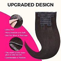 Lashey Seamless Clip In Hair Extensions Human Hair 130G 9Pcs 2 Dark Brown Straight 18 Inch Clip In Hair Extensions For Women Ha