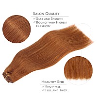 Wennalife Clip In Hair Extensions Real Human Hair 20 Inch 150G 9Pcs Human Hair Extensions Clip In Dirty Ginger Hair Extensions