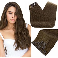 Full Shine Clip In Hair Extensions Sandy Human Hair Clip In Extensions Tripple Weft 18 Inch Thick Hair Extensions For Women Stra