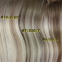 Full Shine Short Clip In Hair Extensions 12 Inch Hair Extensions Real Human Hair Professional Grade 78007 Cool Taupe Ombre Hig