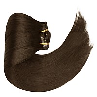 Full Shine Clip In Hair Extensions Human Hair Instant Volume Hair Extensions Real Remy Extensions Natural Human Hair Sandy Brown