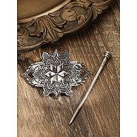 Haquil Mandala Flower Hairpin Vintage Jewelry For Women Retro Silver Vintage Metal Hair Barrette