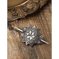 Haquil Mandala Flower Hairpin Vintage Jewelry For Women Retro Silver Vintage Metal Hair Barrette