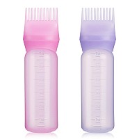 Pimoys 2 Pack Root Comb Applicator Bottle 6 Ounce Oil Applicator For Hair Dye Hair Oiling Applicator Brush With Graduated Scale