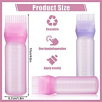 Pimoys 2 Pack Root Comb Applicator Bottle 6 Ounce Oil Applicator For Hair Dye Hair Oiling Applicator Brush With Graduated Scale