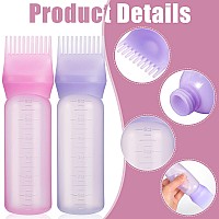 Pimoys 2 Pack Root Comb Applicator Bottle 6 Ounce Oil Applicator For Hair Dye Hair Oiling Applicator Brush With Graduated Scale