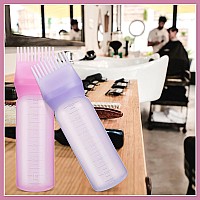 Pimoys 2 Pack Root Comb Applicator Bottle 6 Ounce Oil Applicator For Hair Dye Hair Oiling Applicator Brush With Graduated Scale