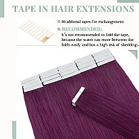 Rich Choices Tape In Hair Extensions Human Hair Purple Tape Hair Extensions Real Remy Human Hair 20 Inch Invisible Tape In Hair