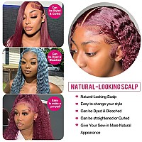 Larhali 99J Hd Lace Front Wigs Human Hair Pre Plucked 180 Density Burgundy 13X6 Deep Wave Frontal Wigs Natural Hairline Human H