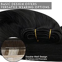 Sunny Sew In Hair Extensions Jet Black Human Hair Weft Extensions Straight Hair Sew In Extensions Black For Women Hair Extension