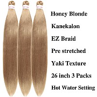 Kanekalon Braiding Hair Pre Stretched Grey Blonde Prestretched Braiding Hair Extensions Ez Braid Synthetic Box Braids Twist