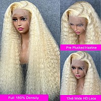 Upiguilk 24 Inch 613 13X6 Lace Front Wig Human Hair 613 Deep Wave Lace Front Wigs Human Hair Pre Plucked 200 Density Hd Lace Fro