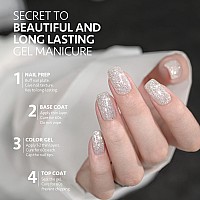 Gaoy Glitter Gel Nail Polish 16Ml Milky White Silver Sparkly Gel Polish Diamond Shiny Uv Gel For Nail Art Soak Off Nail Polis