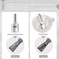 Gaoy Glitter Gel Nail Polish 16Ml Milky White Silver Sparkly Gel Polish Diamond Shiny Uv Gel For Nail Art Soak Off Nail Polis