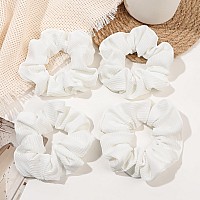 Hair Scrunchies For Women Hair Ties No Damage Both For Thick Hair Or Thin Hair Curl Hair No Crease White Scrunchies Ponytail H