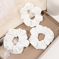 Hair Scrunchies For Women Hair Ties No Damage Both For Thick Hair Or Thin Hair Curl Hair No Crease White Scrunchies Ponytail H