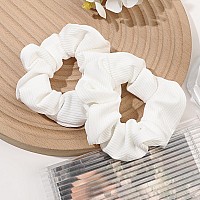 Hair Scrunchies For Women Hair Ties No Damage Both For Thick Hair Or Thin Hair Curl Hair No Crease White Scrunchies Ponytail H