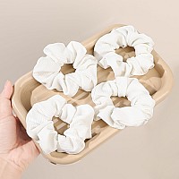 Hair Scrunchies For Women Hair Ties No Damage Both For Thick Hair Or Thin Hair Curl Hair No Crease White Scrunchies Ponytail H