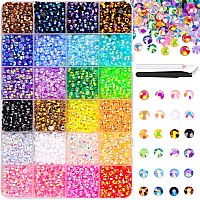 6600Pcs Resin Jelly Rhinestones With Tweezers For Crafting Mixedcolor 5Mm Non Hotfix Flatback Gems Bedazzling Crystal For Diy