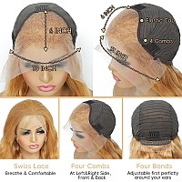 Qzoqzo Honey Blonde Lace Front Wig Human Hair 13X6 Honey Blonde Hd Lace Front Wig Human Hair Pre Plucked With Baby Hair 180 Den