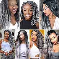 Afro Kinky Twist Crochet Hair Braids Marley Braid Hair 24Inch Senegalese Curly Crochet Synthetic Braiding Hair 6Packst1Bgrey