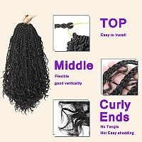 9 Packs Goddess Box Braids Crochet Hair12 Inch Boho Crochet Braids With Curly Ends Bohomian Box Braiding Hair For Black Women D