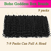 9 Packs Goddess Box Braids Crochet Hair12 Inch Boho Crochet Braids With Curly Ends Bohomian Box Braiding Hair For Black Women D