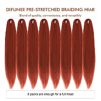 Difunee Prestretched Braiding Hair 30 Inch 8 Packs Orange Super Long Braiding Hair For Twist Or Box Braids Yaki Texture Hot