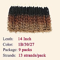 9 Packs Goddess Box Braids Crochet Hair14 Inch Boho Crochet Braids With Curly Ends Bohomian Box Braiding Hair For Black Women D