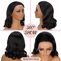 Fascara Body Wave Bob Wig Human Hair 13X4 Transparent Lace Front Wig Pre Plucked 12 Inch Bob Human Hair Wig For Women 180 Densi