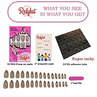 Redykat 30Pcs Glossy Soft Gel Almond Press On Nails Glazed False Nails Salon Quality Nail Art Long Acrylic Fake Nails Home Qu