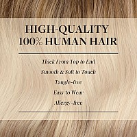 Maxita Clip In Hair Extensions Real Human Hair130G 7Pcs Ash Bronde Highlight 18 Inchremy Clip In Hair Extensions Seamless Clip