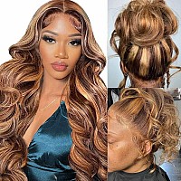 Atilck 360 Lace Front Wigs Human Hair Full Lace Human Hair Wigs Ombre Lace Front Wigs Human Hair 180 Density 427 Colored Honey