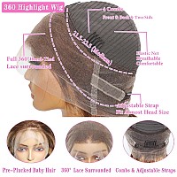 Atilck 360 Lace Front Wigs Human Hair Full Lace Human Hair Wigs Ombre Lace Front Wigs Human Hair 180 Density 427 Colored Honey