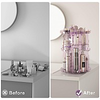 Rotating Makeup Organizer For Vanity Diy Adjustable Tray Spinning Skincare Organizers Countertop Cosmetic Display Case With Pe