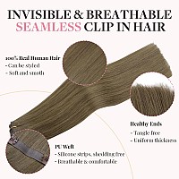 Maxita Clip In Hair Extensions Real Human Hair150G 7Pcs Medium Extra Ash Blonde 20 Inchremy Clip In Hair Extensions Seamless C