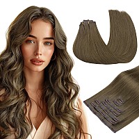 Maxita Clip In Hair Extensions Real Human Hair110G 7Pcs Medium Extra Ash Blonde 22 Inchseamless Hair Extensions Clip In Human