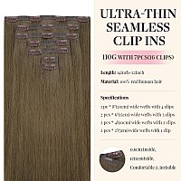 Maxita Clip In Hair Extensions Real Human Hair110G 7Pcs Medium Extra Ash Blonde 22 Inchseamless Hair Extensions Clip In Human