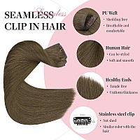 Maxita Clip In Hair Extensions Real Human Hair110G 7Pcs Medium Extra Ash Blonde 22 Inchseamless Hair Extensions Clip In Human