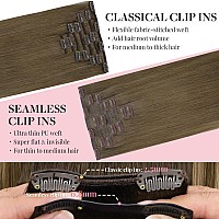 Maxita Clip In Hair Extensions Real Human Hair110G 7Pcs Medium Extra Ash Blonde 22 Inchseamless Hair Extensions Clip In Human