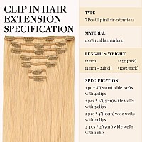 Maxita Hair Extensions Clip In Human Hair120G 7Pcs Beige Blonde 18 Inchclip In Hair Extensions Real Human Hair Extensions Natu