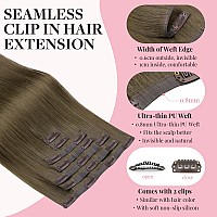 Maxita Clip In Hair Extensions Real Human Hair 130G 7Pcs Medium Extra Ash Blonde 16 Inch Remy Clip In Hair Extensions Seamless C