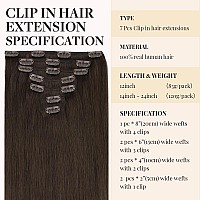 Maxita Hair Extensions Clip In Human Hair120G 7Pcs Mocha Brown 22 Inchclip In Hair Extensions Real Human Hair Extensions Natur