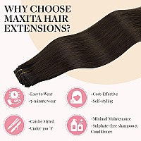 Maxita Hair Extensions Clip In Human Hair120G 7Pcs Mocha Brown 22 Inchclip In Hair Extensions Real Human Hair Extensions Natur