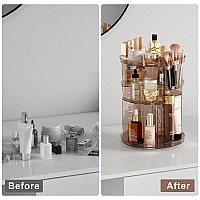 Rotating Makeup Organizer Countertop Diy Adjustable Trays Spinning Skincare Organizers Cosmetic Display Shelf With Perfume B